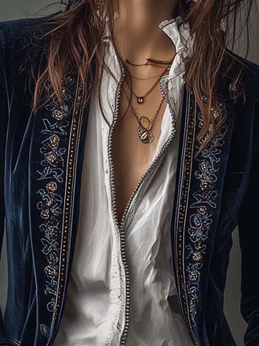 Atena | Long Embroidered Vintage Jacket
