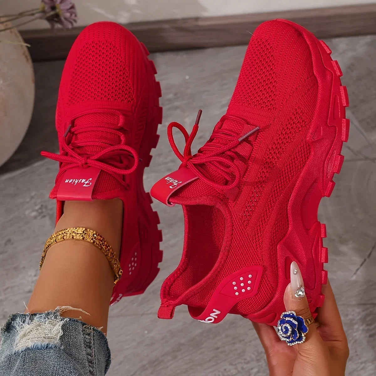 Annie | Women's Breathable Knit Trainers