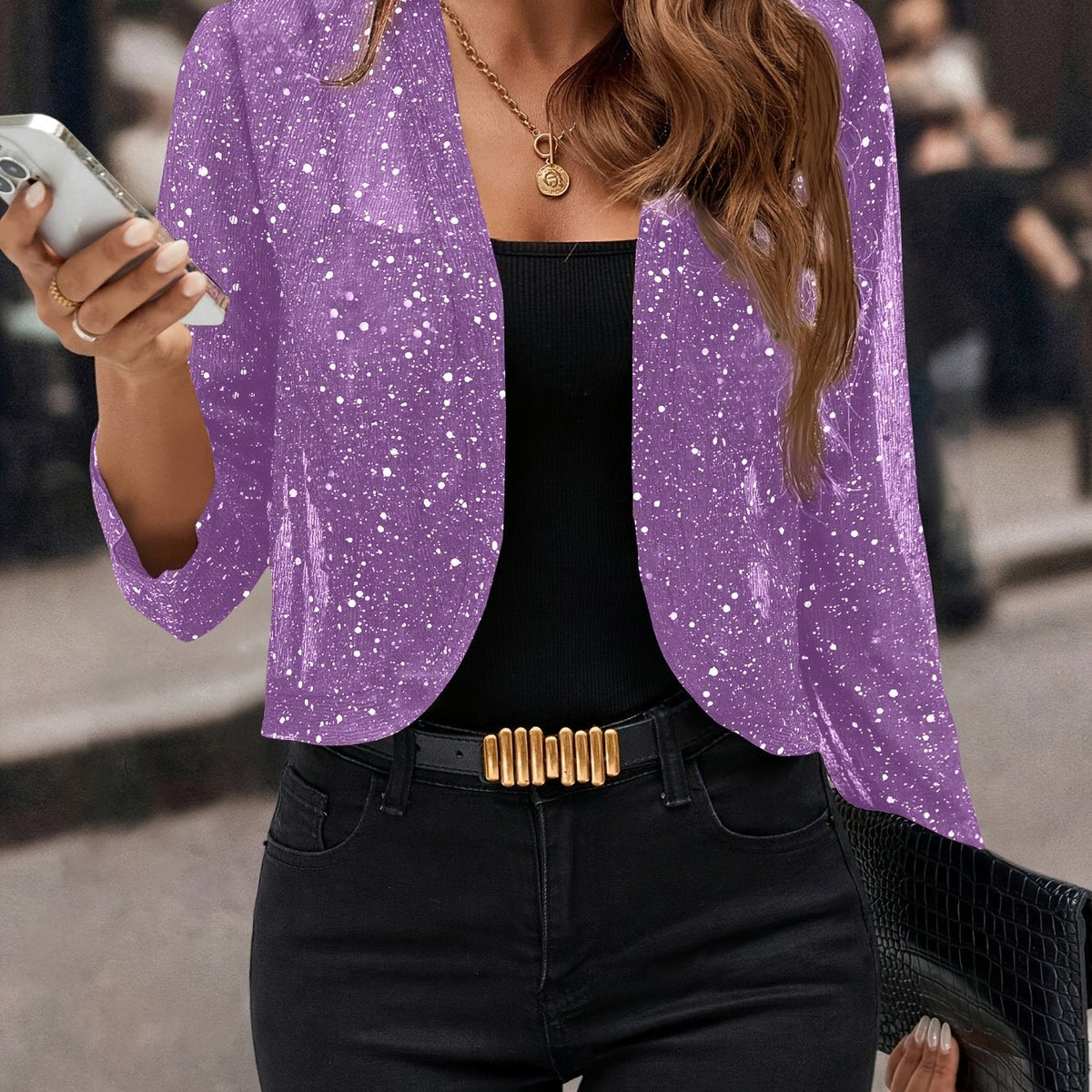 Amy | Cropped Sequin Jacket