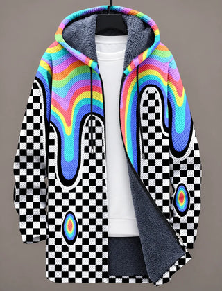 Vivienne | Rainbow Checked Hooded Jacket