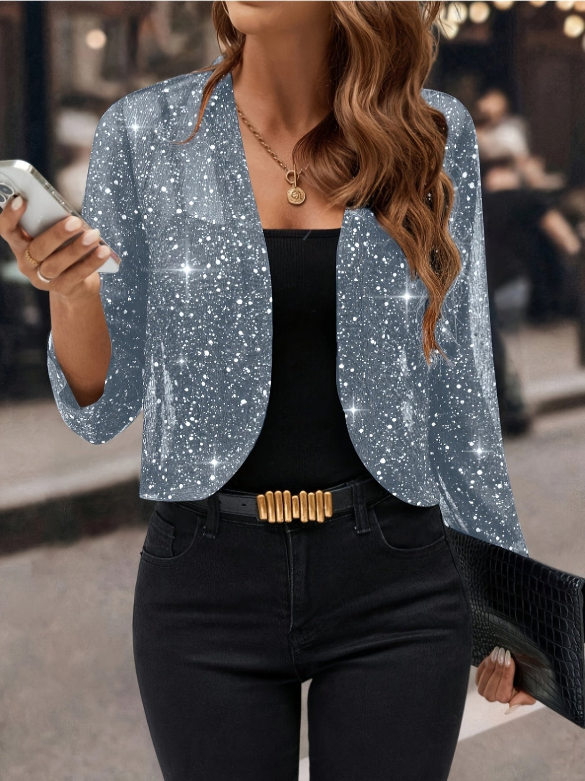 Amy | Cropped Sequin Jacket