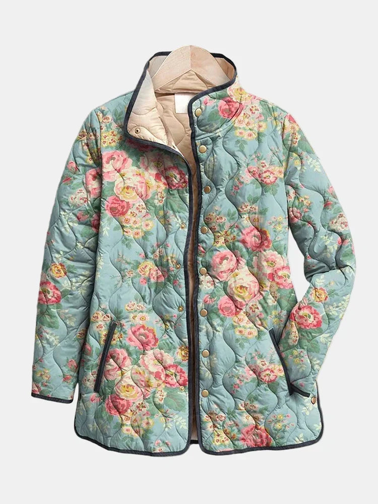 Elara | Blue Rose Quilted Jacket