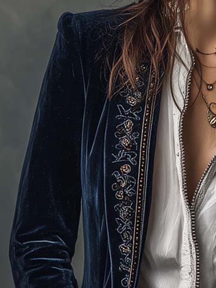 Atena | Long Embroidered Vintage Jacket