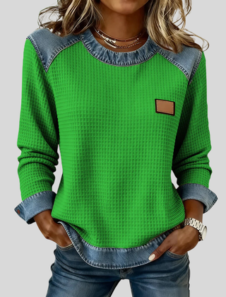 Olivia | Patchwork Trim Sweatshirt