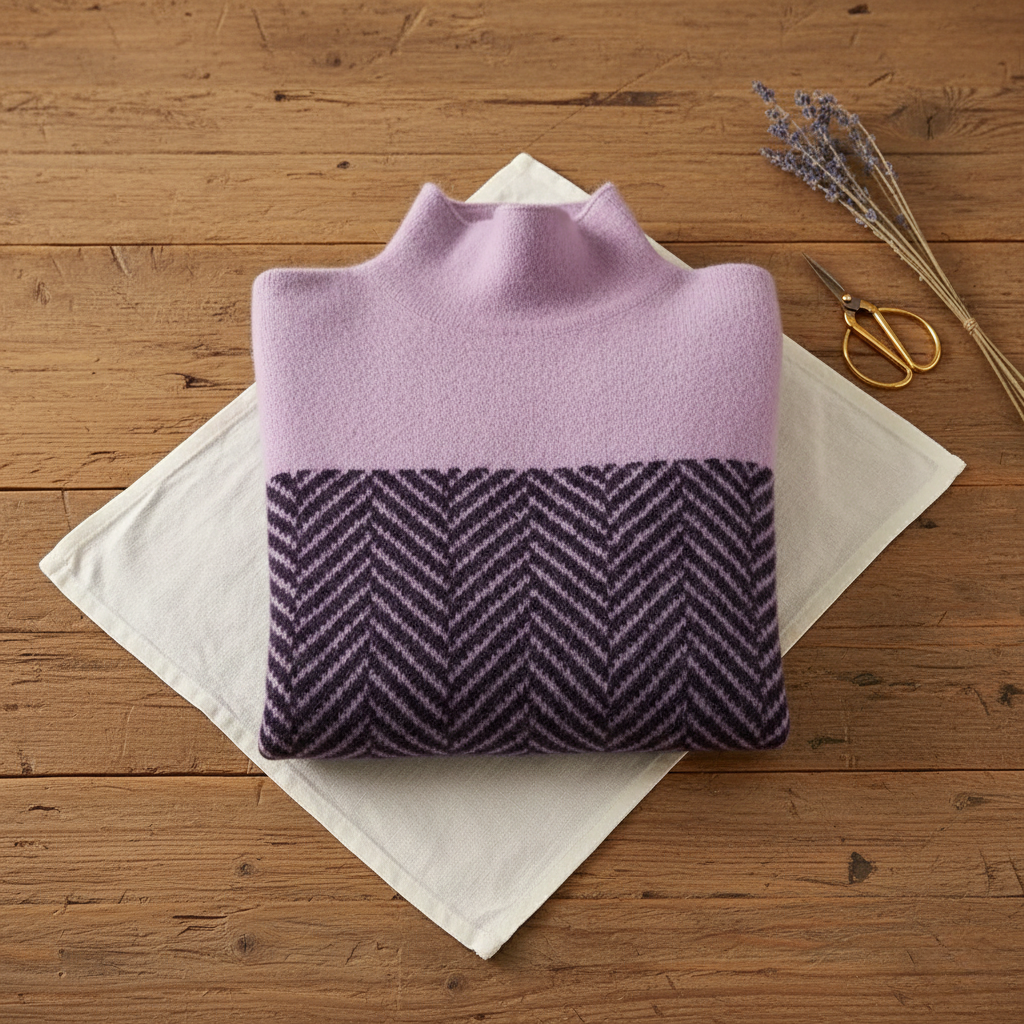 Nora | Zigzag Cotton Roll Neck