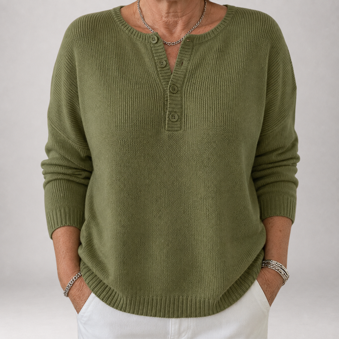 Faylinn | Button Henley Knit Jumper