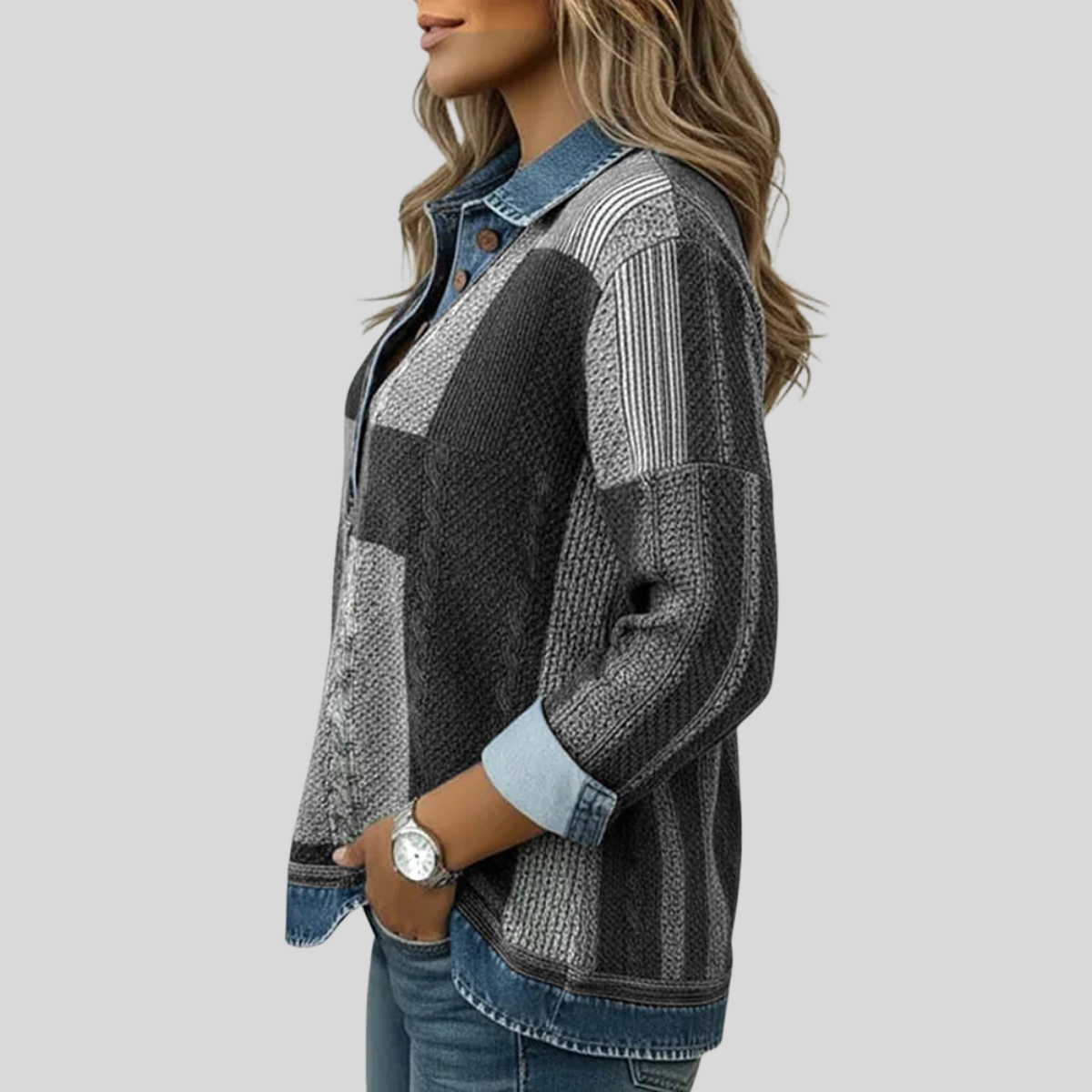 Meridell | Colour-block Print Sweatshirt