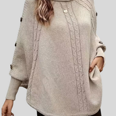 Vera | Oversized Cable-Pattern Roll Neck Jumper