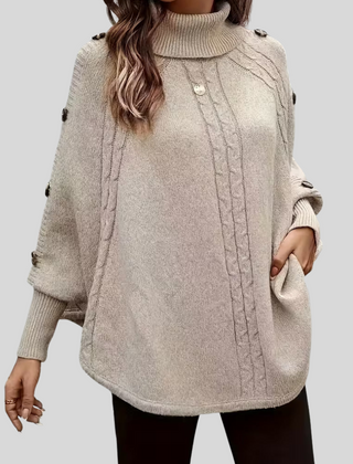 Vera | Oversized Cable-Pattern Roll Neck Jumper