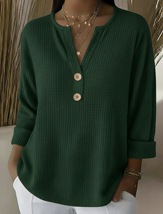 Lucinda | Waffle Henley Top