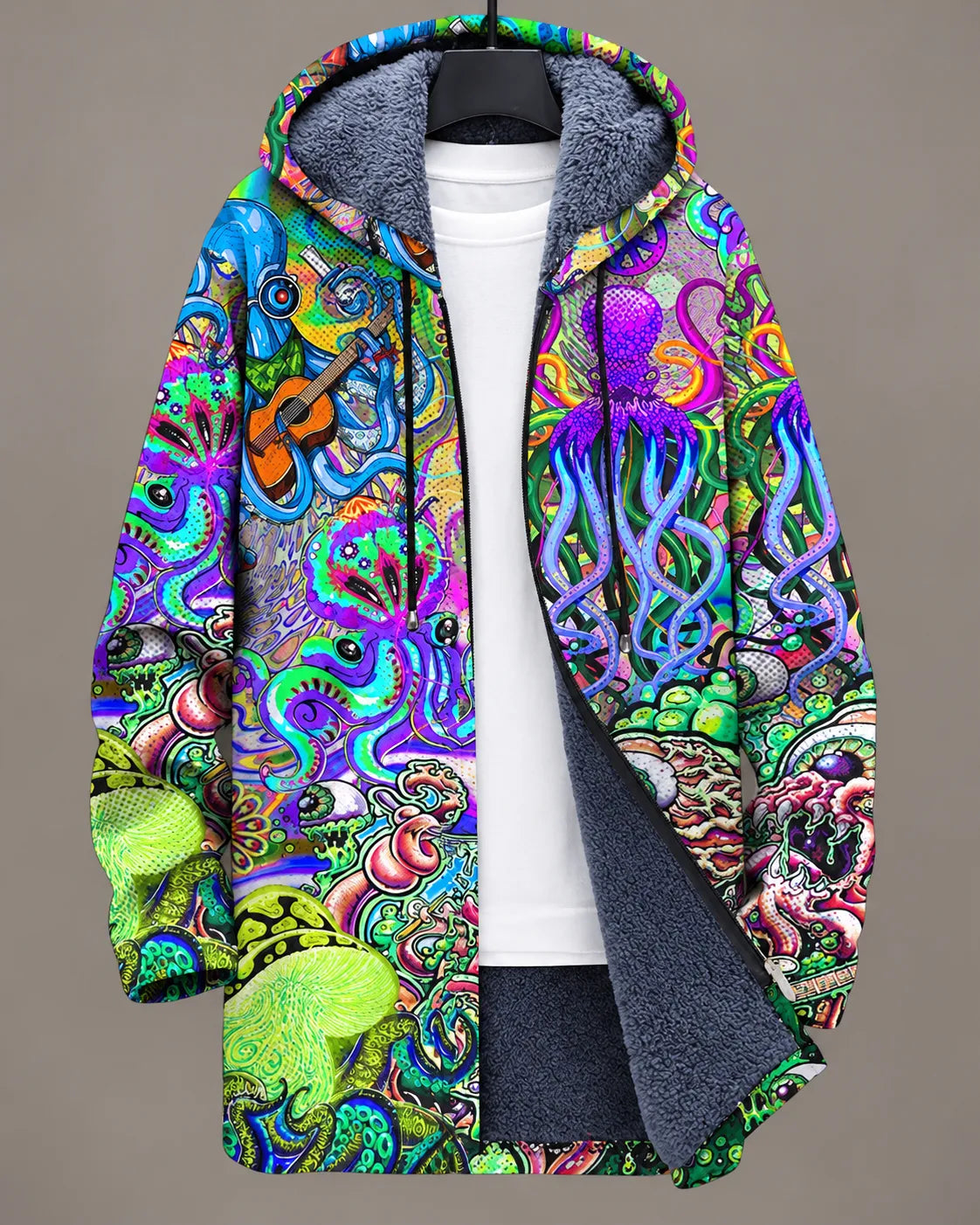 Elara | Monochrome Bamboo Hooded Jacket