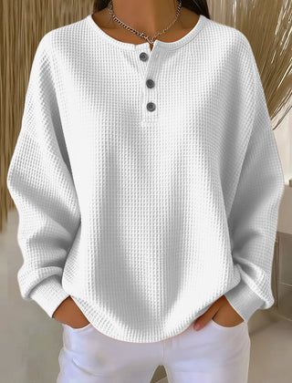 Mirabel | Waffle Henley Sweatshirt