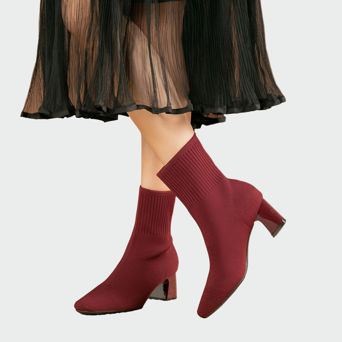 Doriana | Ribbed Sock Ankle Boots