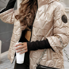Eline | Glossy Quilted Hooded Jacket