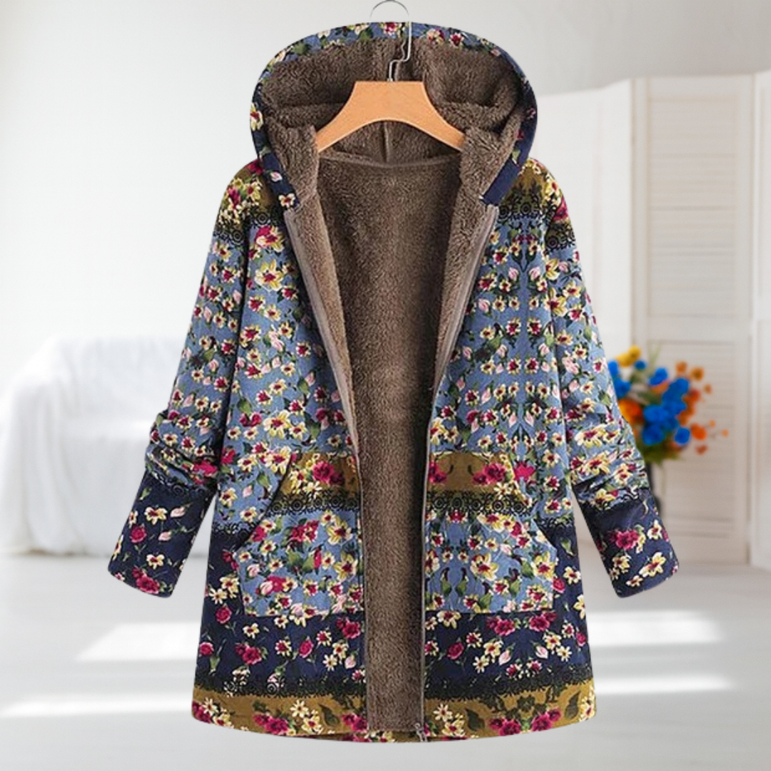 Amelia | Blue and Brown Mid-Season Jacket