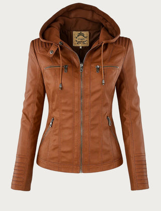 Cordelia | Elegant Hooded Biker Jacket