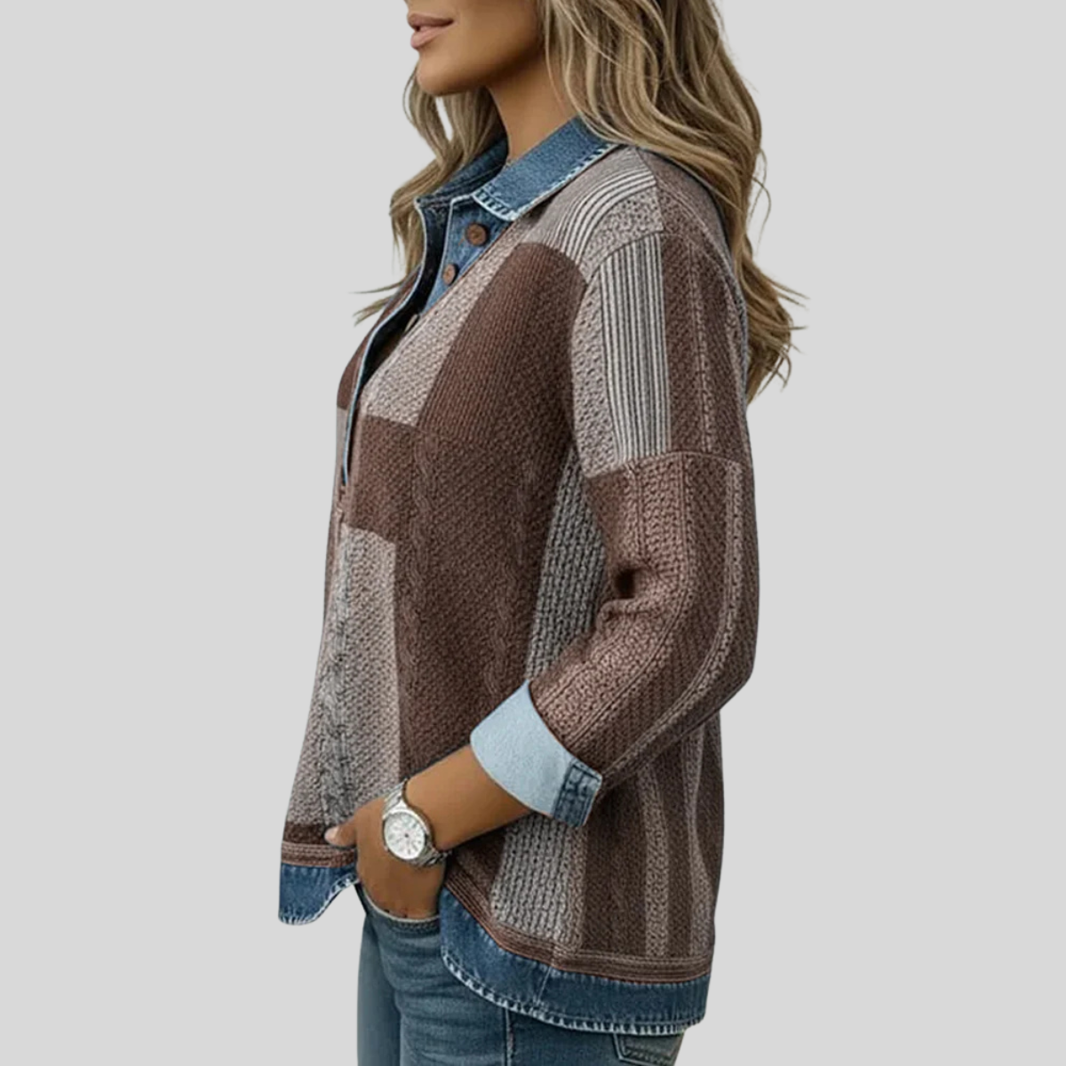 Meridell | Colour-block Print Sweatshirt