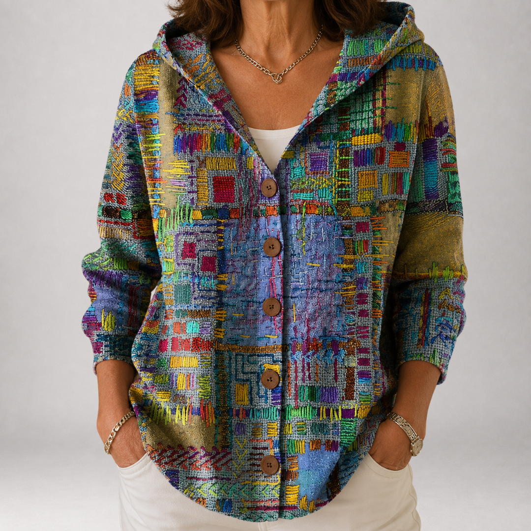 Halcyon | Painted Patchwork Hooded Cardigan