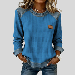 Olivia | Patchwork Trim Sweatshirt
