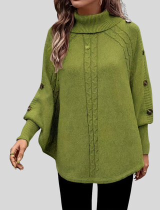 Vera | Oversized Cable-Pattern Roll Neck Jumper