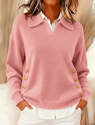 Vynette | Collared V-Neck Jumper