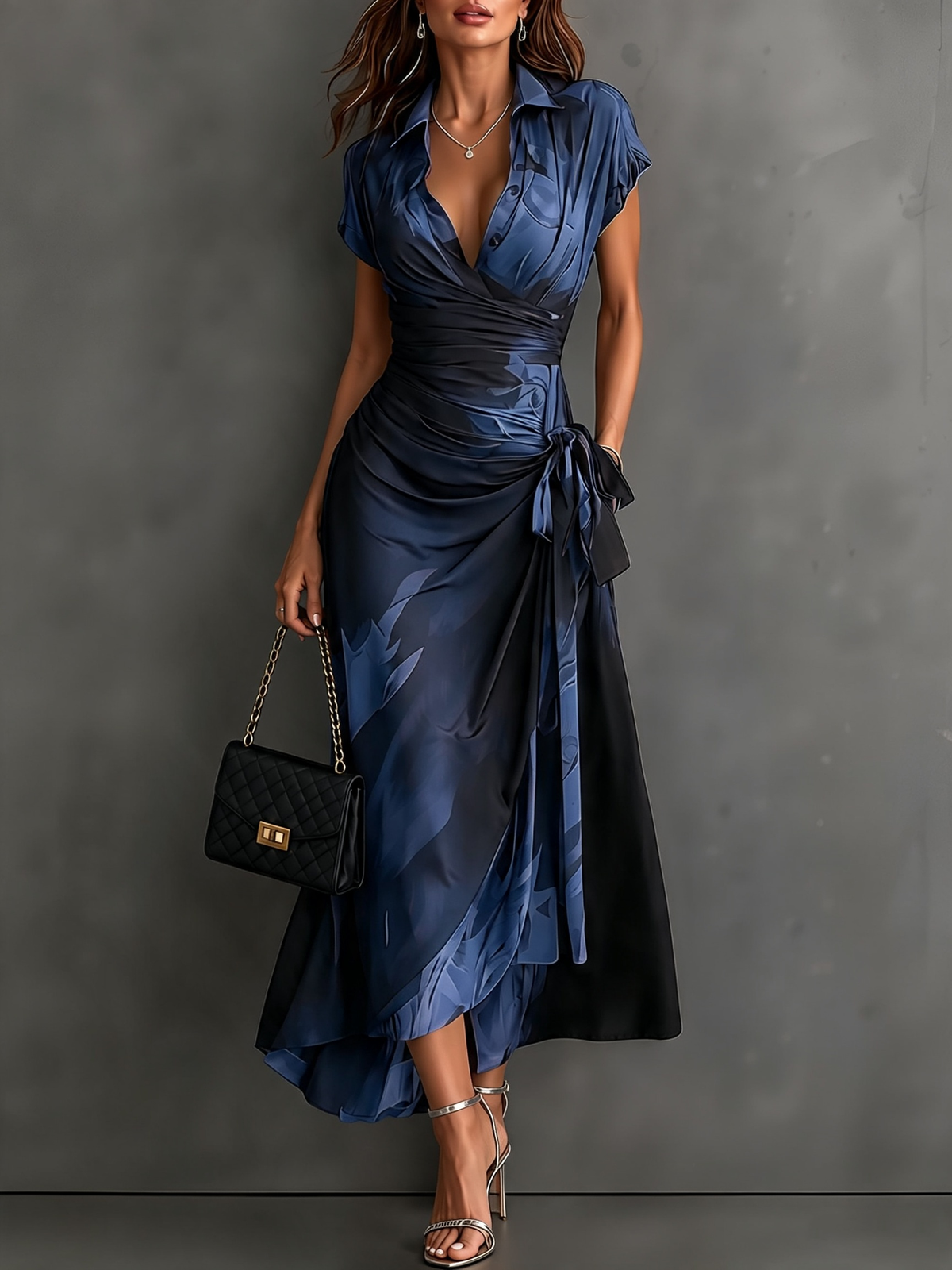 Grace | Abstract Print Midi Dress