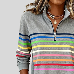 Emma | Striped Quarter-Zip Sweatshirt