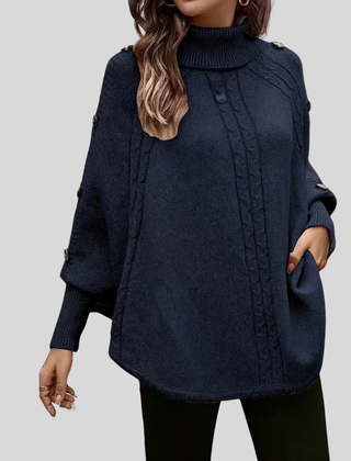 Vera | Oversized Cable-Pattern Roll Neck Jumper