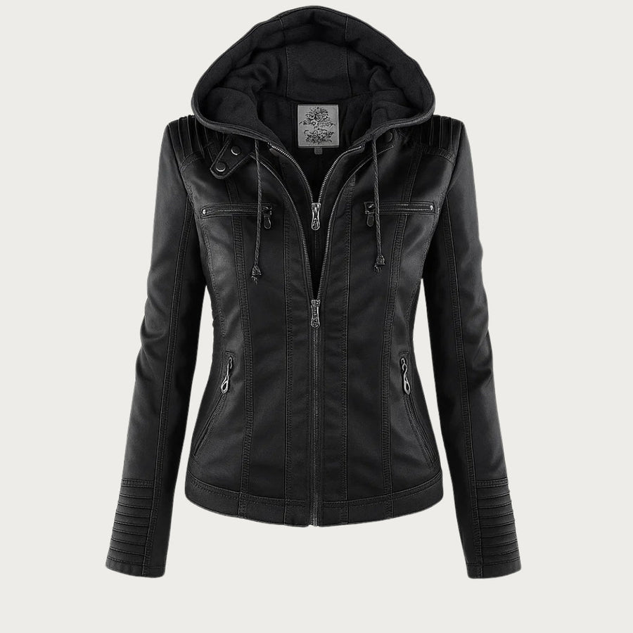 Loretta | Hooded Biker Jacket