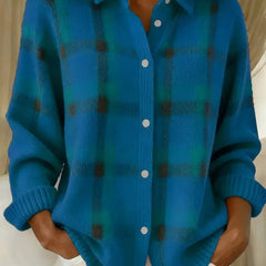 Cosette | Checkered Shirt Collar Cardigan