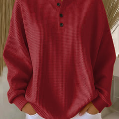 Delyth | Round Neck Waffle Jumper