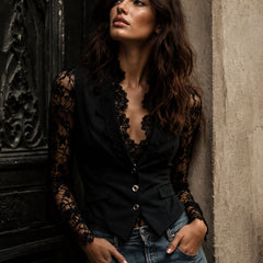 Noemi | Jacket with Semi-Transparent Sleeves