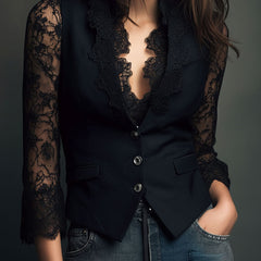Noemi | Jacket with Semi-Transparent Sleeves