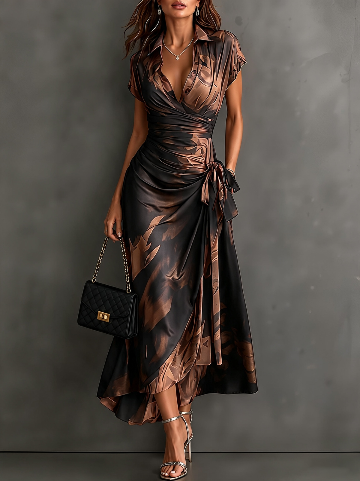 Grace | Abstract Print Midi Dress