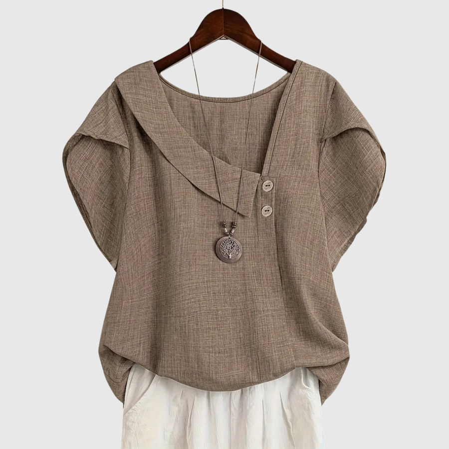 MARCELLINE | ASYMMETRICAL NECKLINE BLOUSE