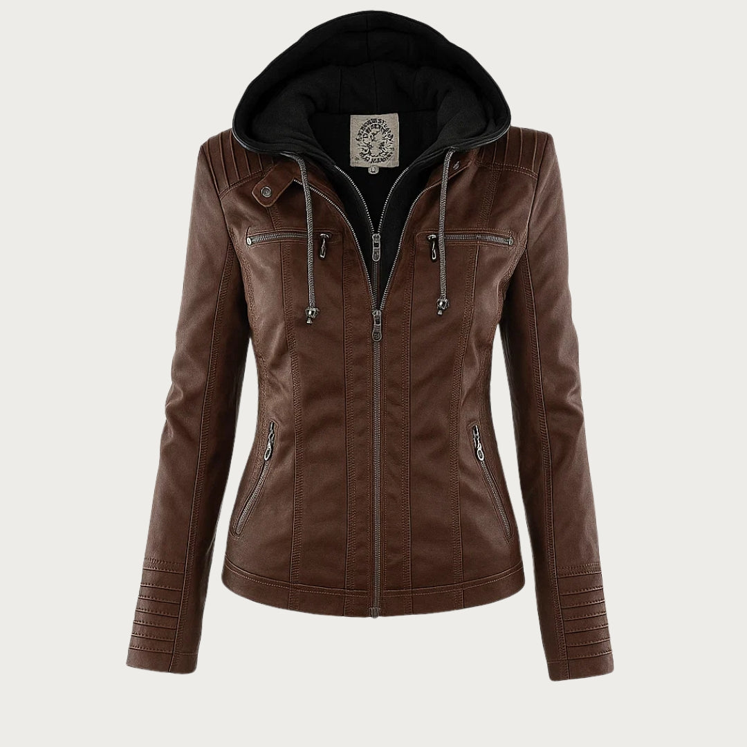 Loretta | Hooded Biker Jacket