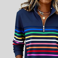 Emma | Striped Quarter-Zip Sweatshirt
