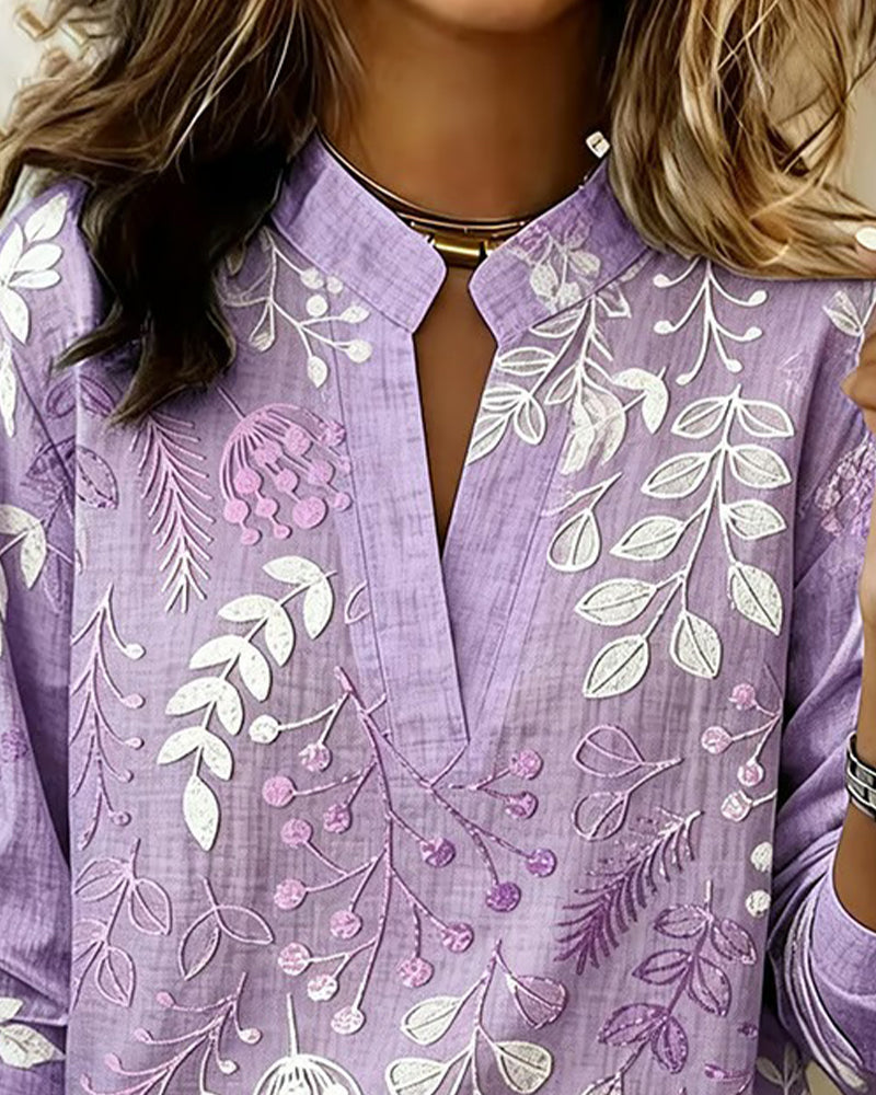 Liliane | Botanical Print Blouse