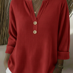 Lucinda | Waffle Henley Jumper