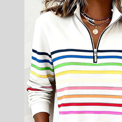 Emma | Striped Quarter-Zip Sweatshirt