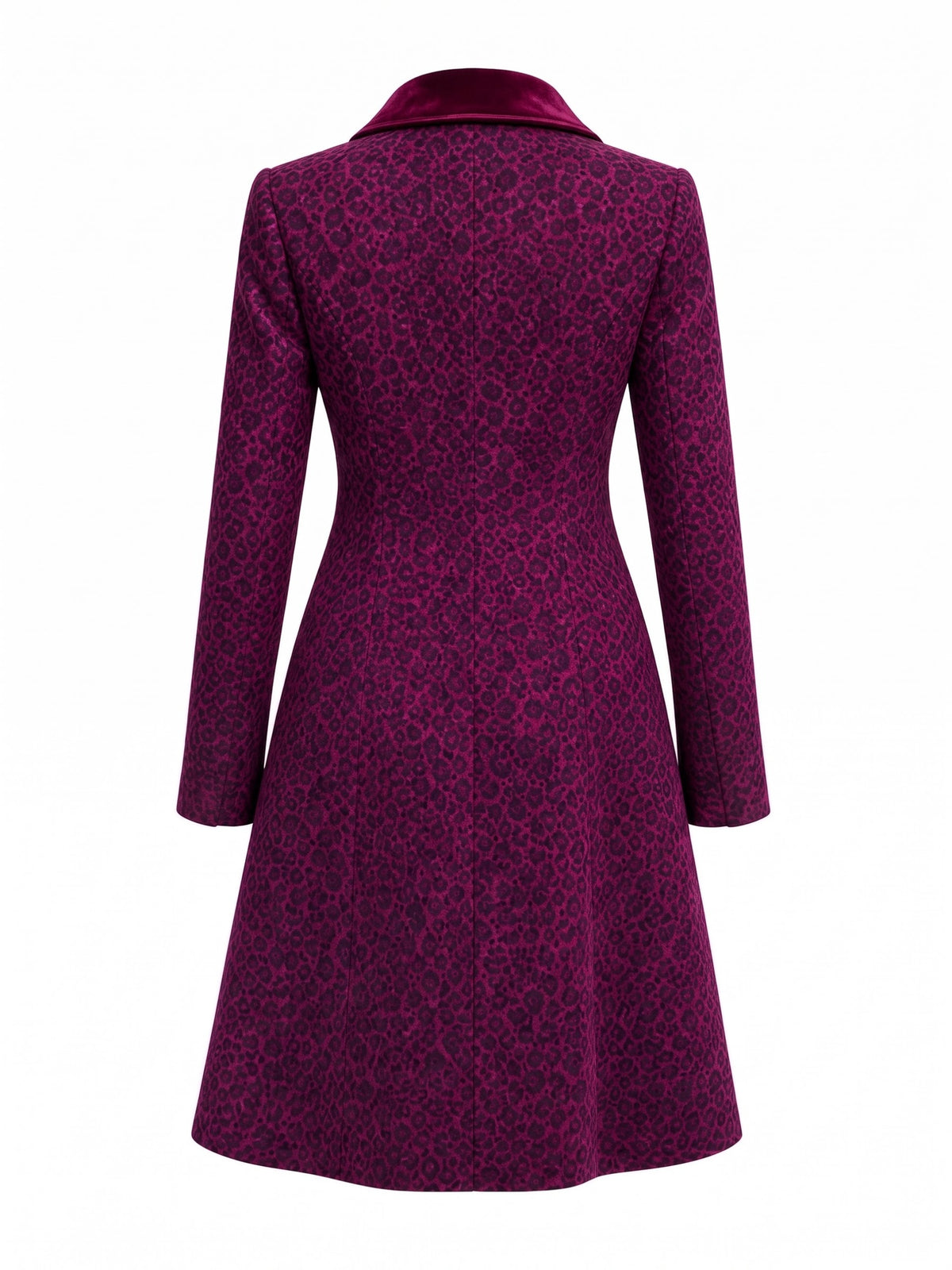 Vintage lange blazer met luipaardprint, kleurblokken, gesplitste revers, warm en winddicht pluche stof