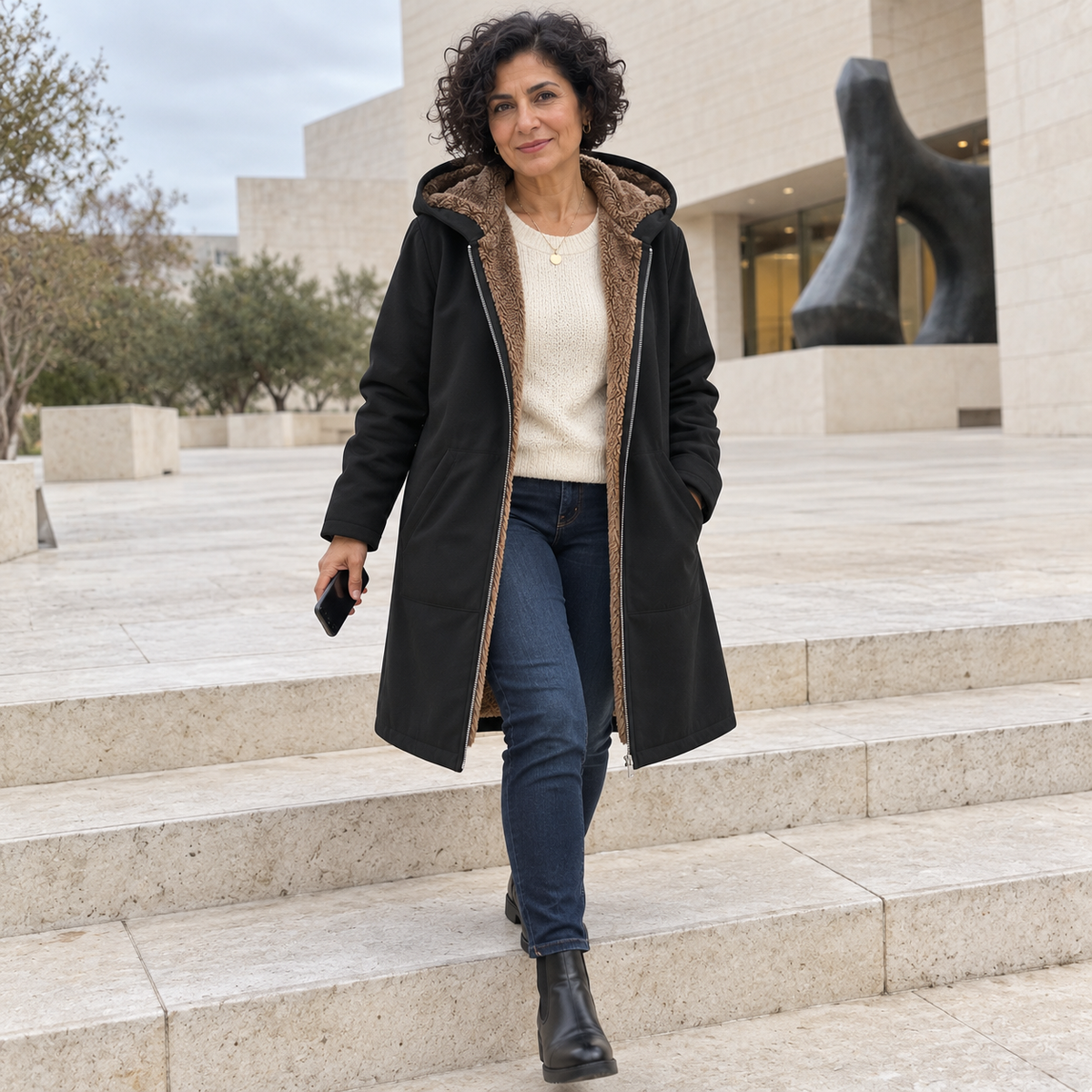 Evelyn | Cozy Hooded Coat