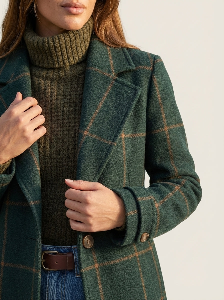 Valeria | Elegant Check Coat