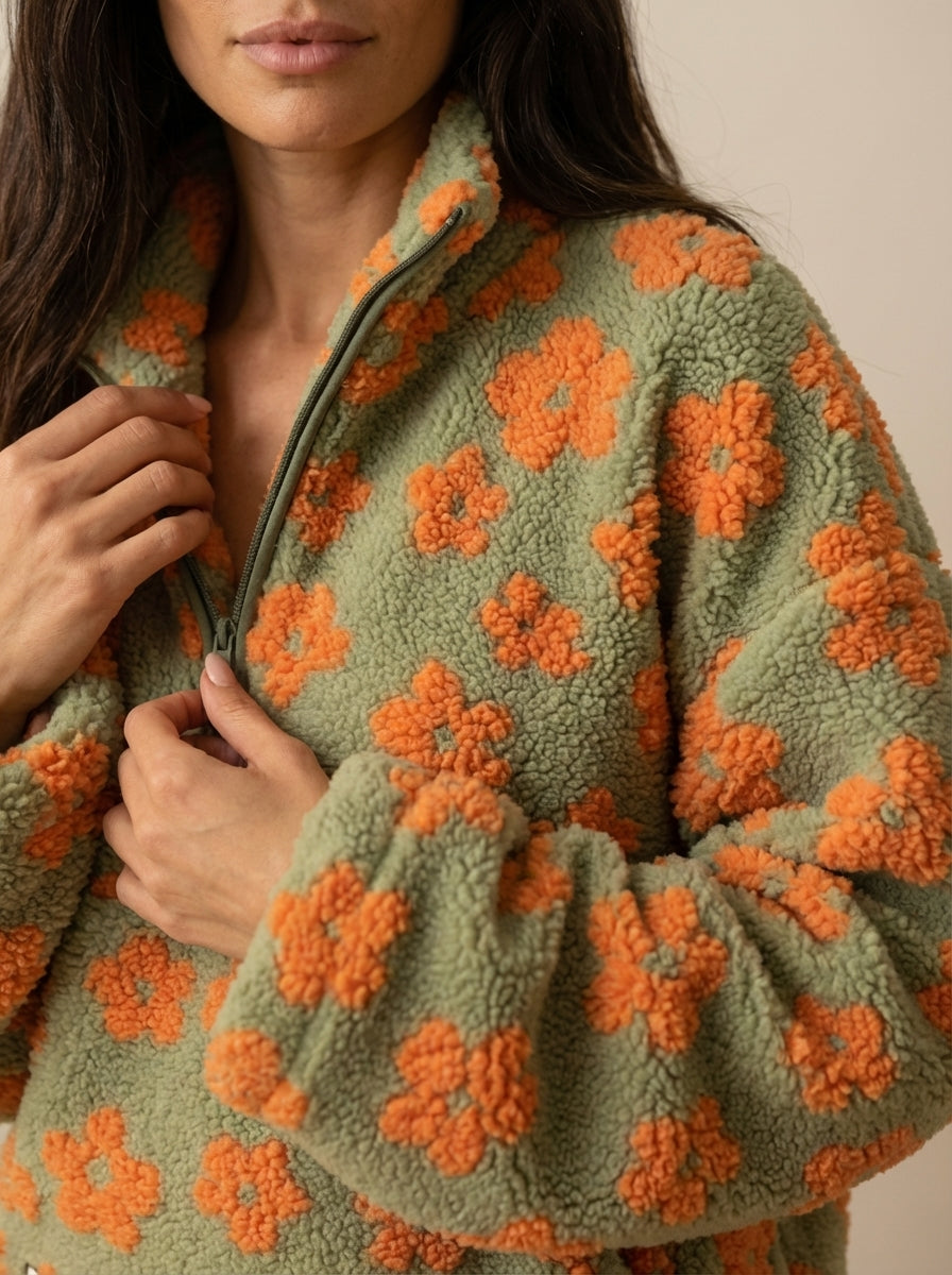 Daisy | Floral Sherpa Sweatshirt