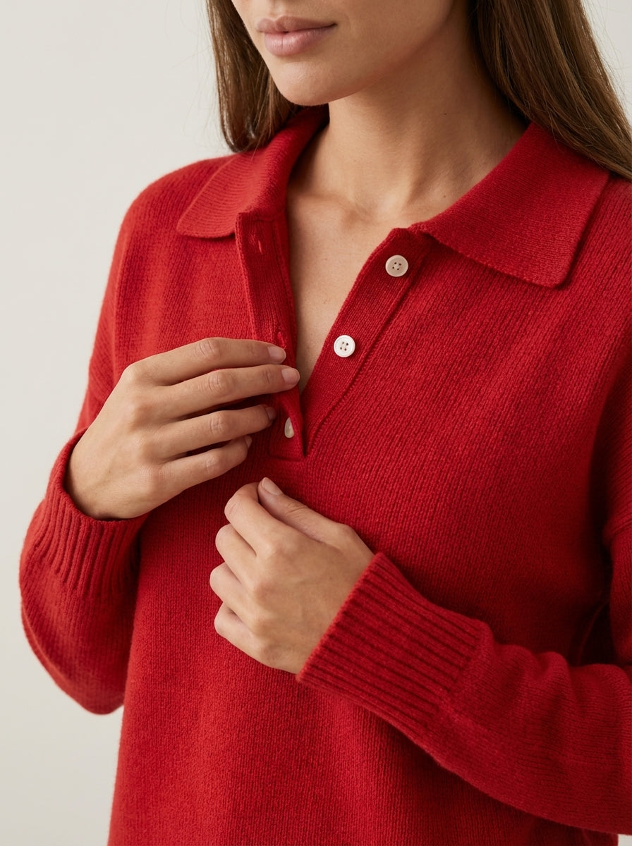Laura | Collared Jumper with Button Details
