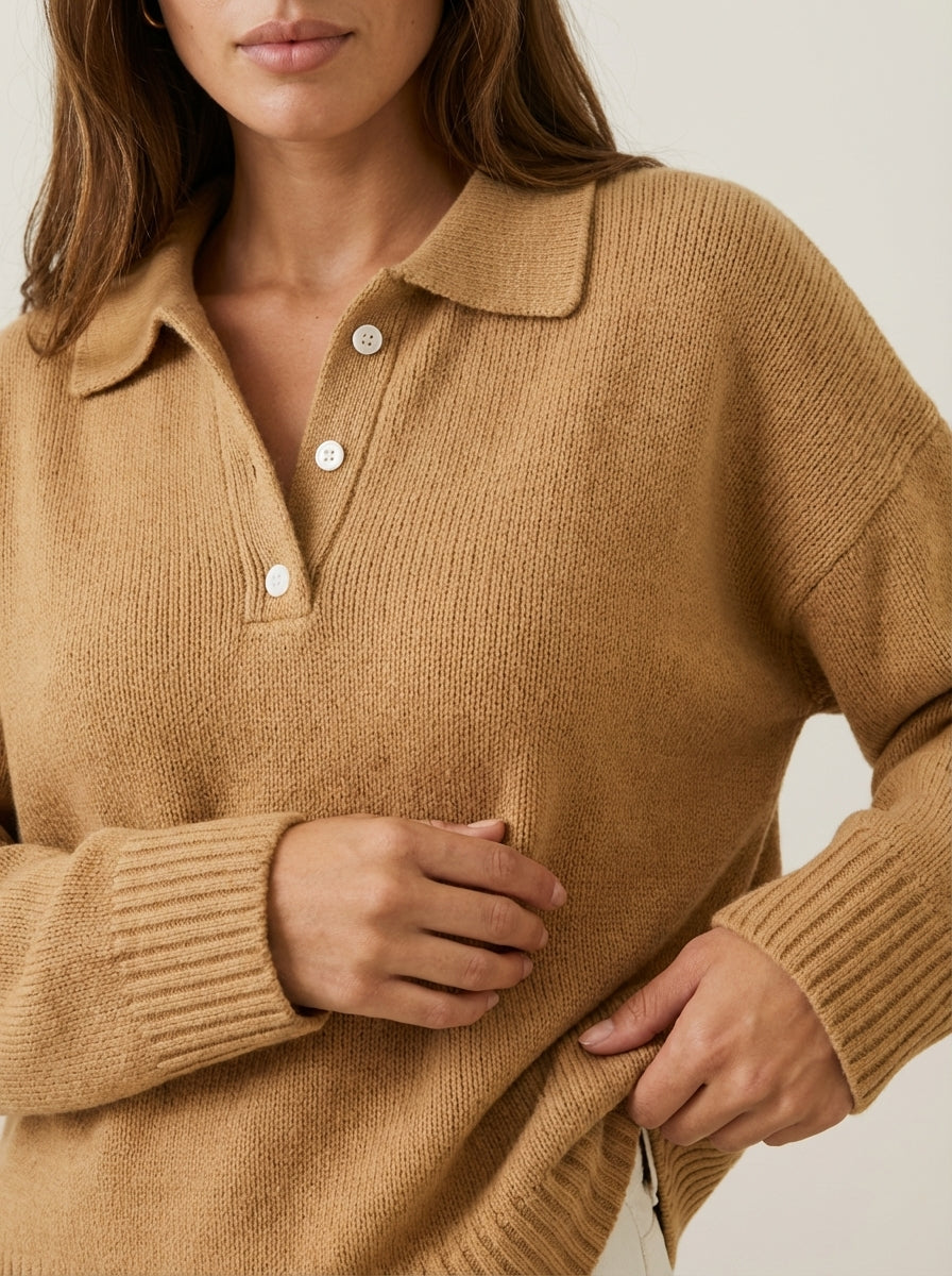 Laura | Collared Jumper with Button Details