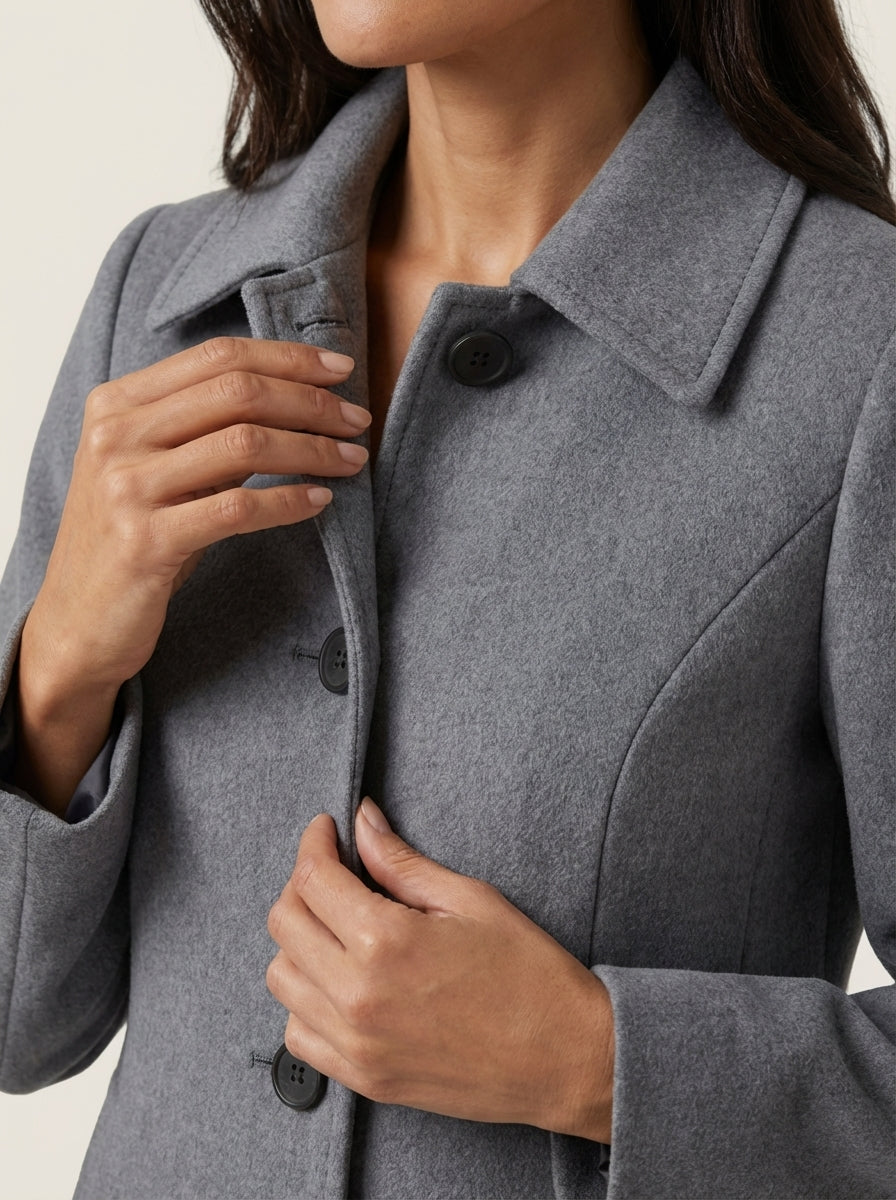 Helena | A-Line Winter Coat with Buttons