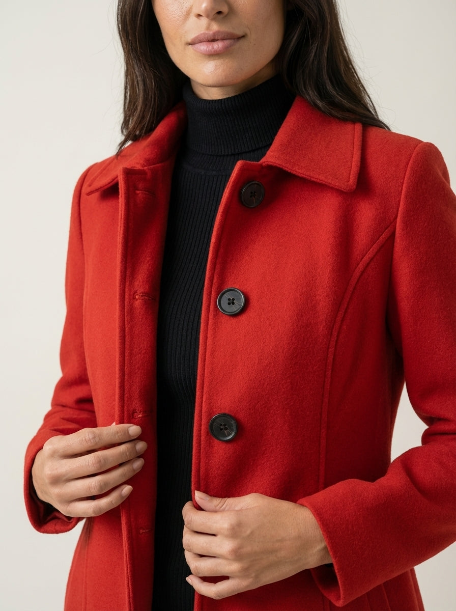 Helena | A-Line Winter Coat with Buttons