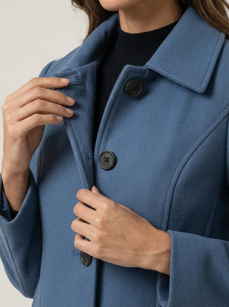 Helena | A-Line Winter Coat with Buttons