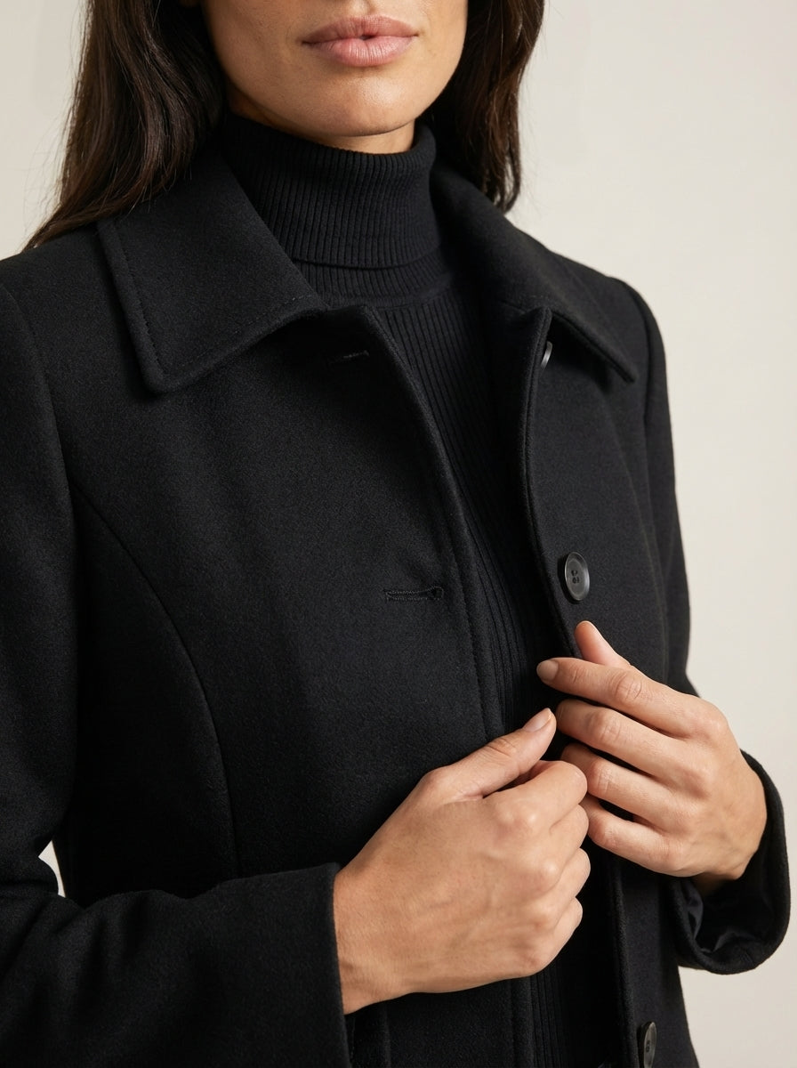 Helena | A-Line Winter Coat with Buttons